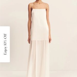 Shona Joy Moraya Dropped Waist Maxi Dress - Ivory (Size Small)